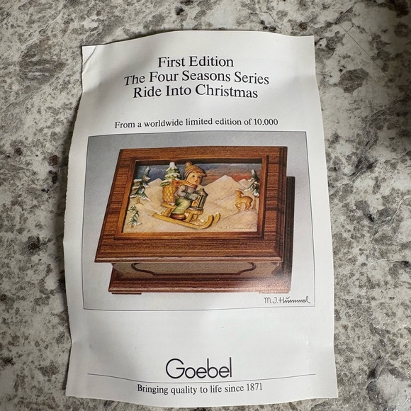 1986 Goebel Hummel First Edition Ride into Christmas Music Box - New in Box - Picture 9 of 11